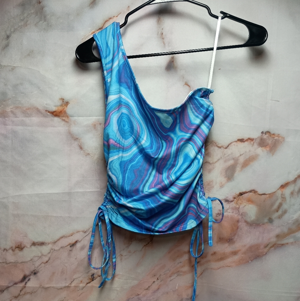 Shein One Shoulder Marble Cinched Tank